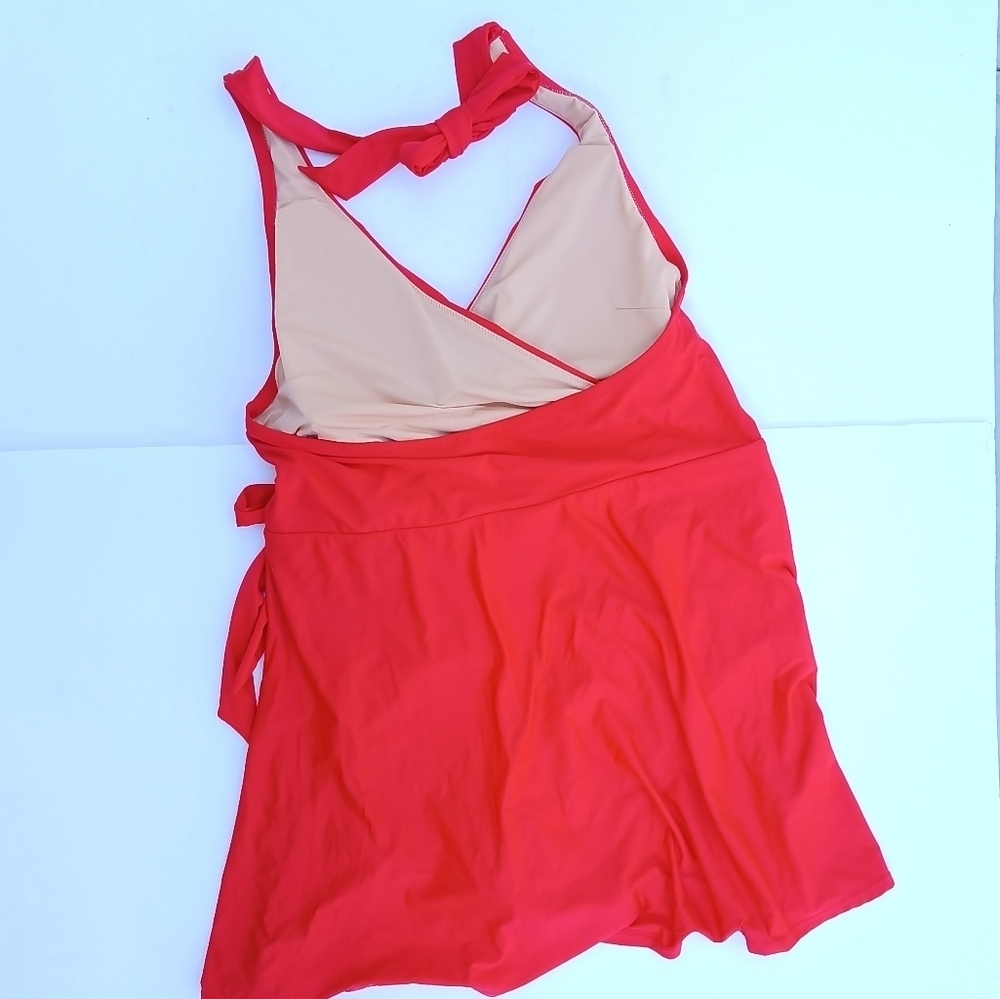 J. Crew One Piece Halter Swim Dress Red - Picture 7 of 10